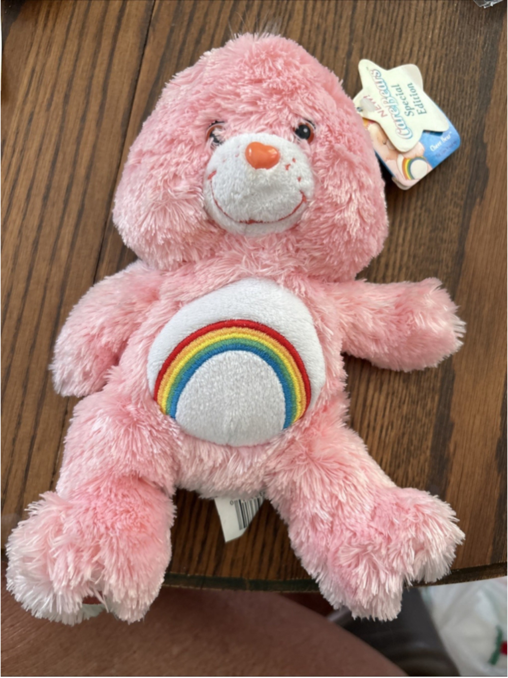 Vintage 2002 Care Bears Pink Cheer Bear 8” Plush Stuffed Animal Rainbow Toy NWT